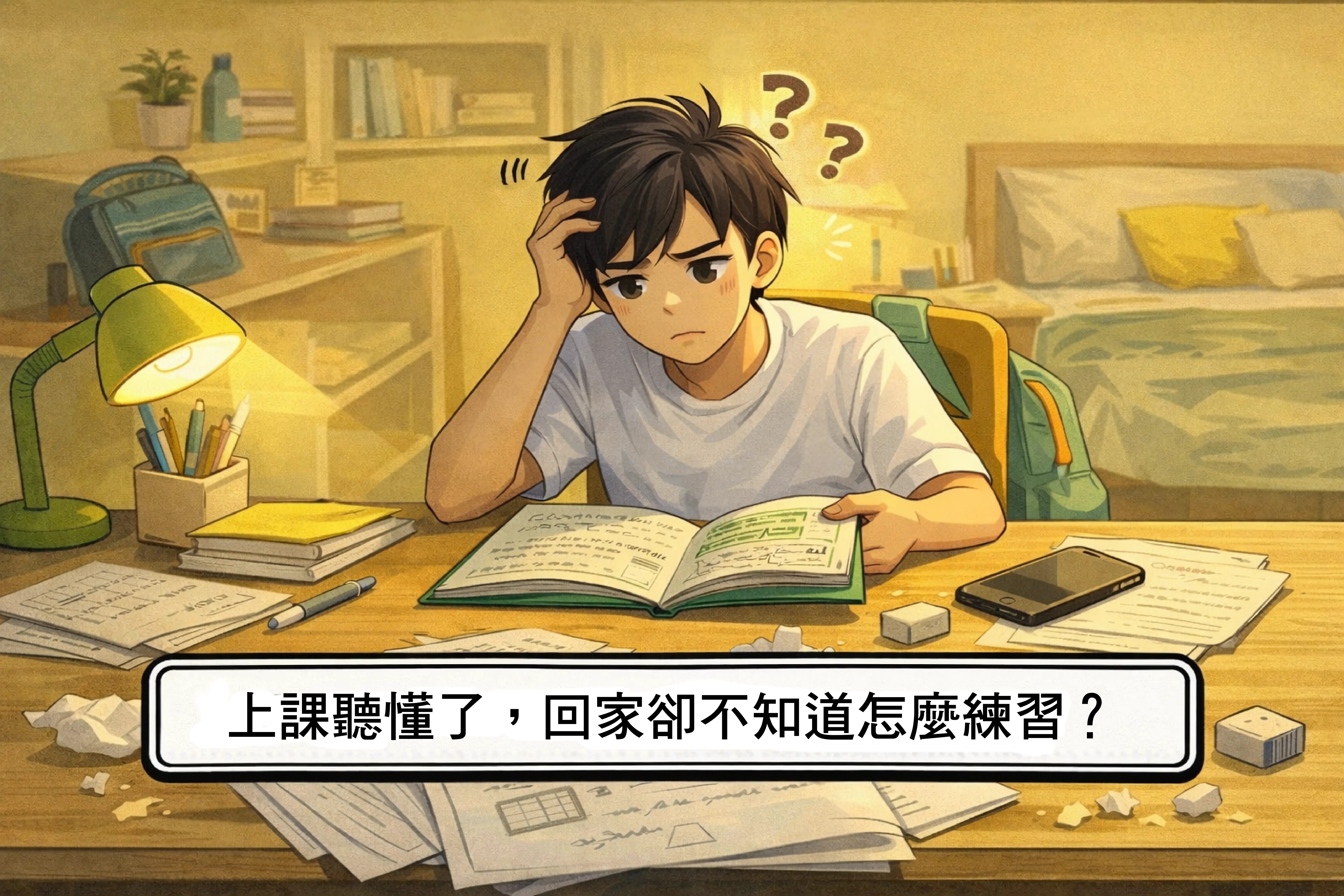 上課聽懂了,回家卻不知道怎麼練